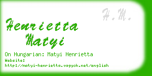 henrietta matyi business card